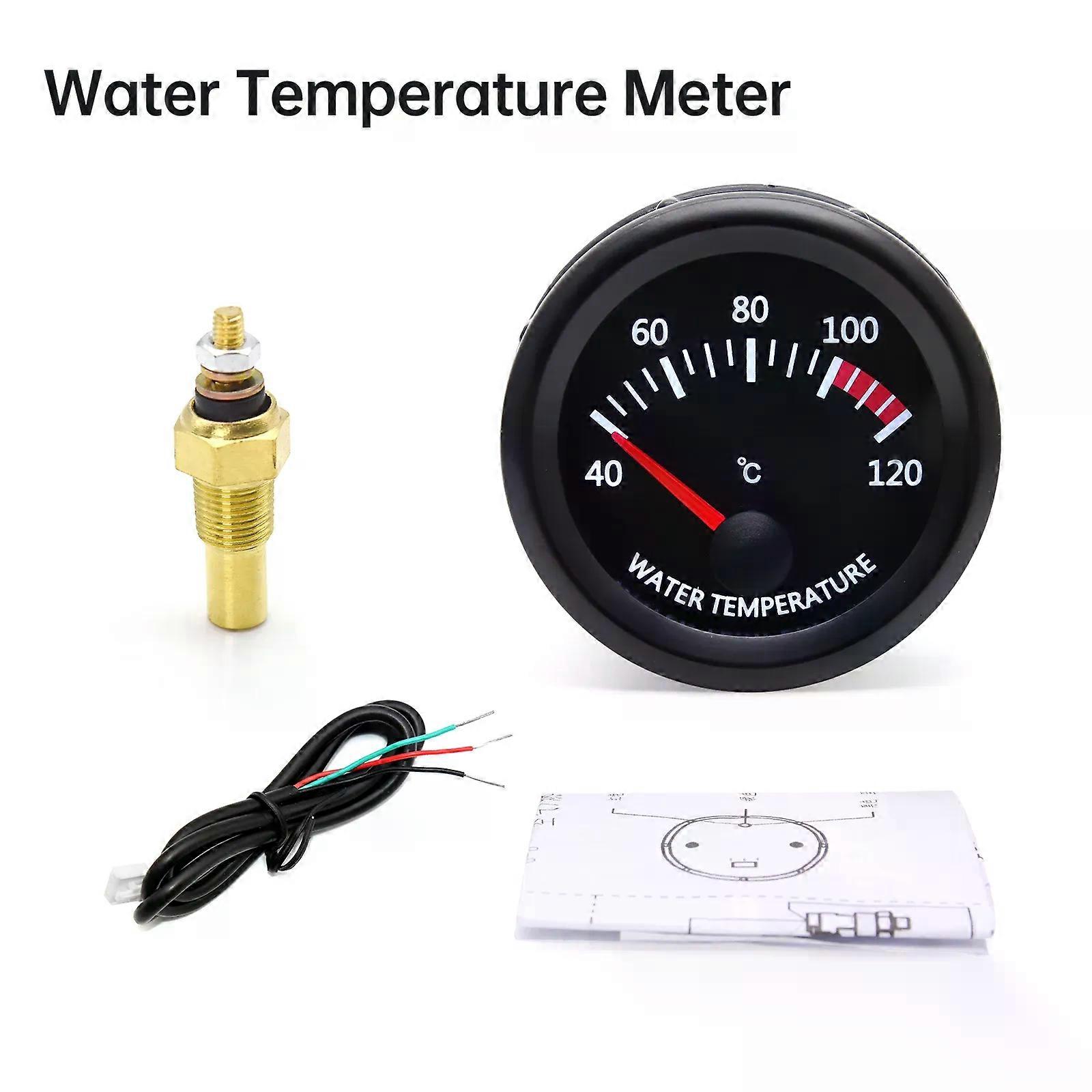 Til Benzin Bil 12V 52mm Bil Måler Universal Auto Bil Vandtemp Olie Temp Olie Tryk Brændstof Volt Måler Med Sensor Sort Holder