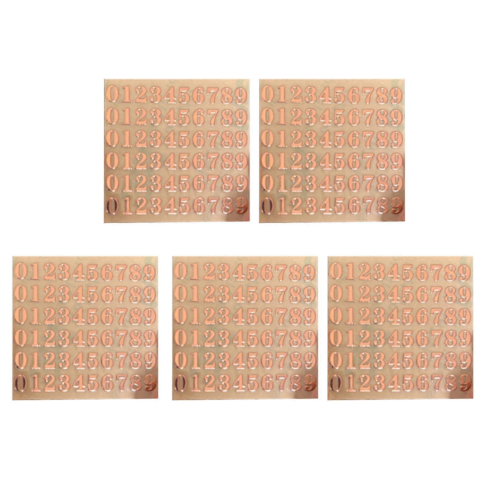 Alphabet Number Stickers Mini Letters Stickers Glitter Alloy Self Adhesive Letter Stickers for Epoxy Resin Casting Decor