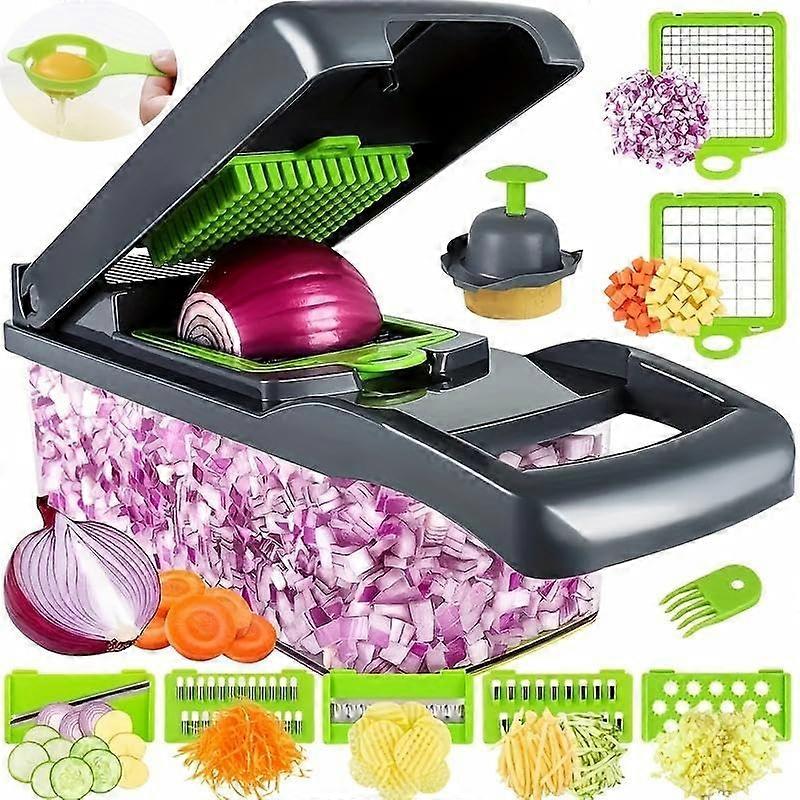 Vegetable Chopper 14 in 1, Multi-Purpose Hand Peeling Knife for Efficient Food Prep, Durable Stainless Steel, Easy to Clean