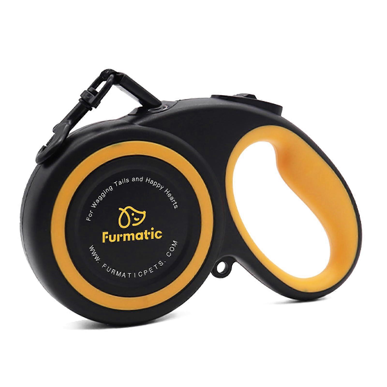 Immovable Dog Collapse | 16 ft Strong reflection nylon band | Single Hand Brake, Pause, Lock | (Black, small (3m)) black small (10FT)
