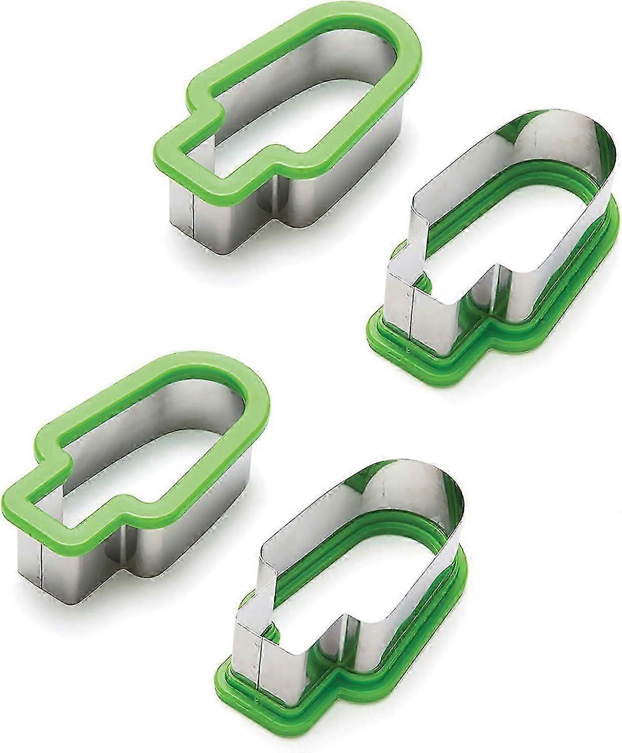 Vannmelon Slicer, Creative Popsicle Shape rustfritt stål Vannmelon Cutting Mold Håndholdt Melon Slicer DIY Frukt Tool - Grønn