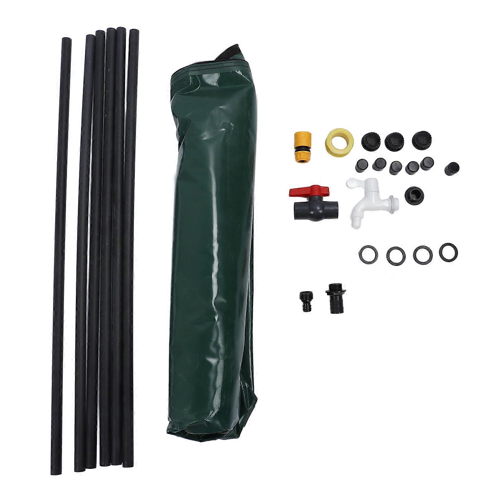 Collapsible Rain Barrel PVC Portable Water Storage Tank Foldable Rainwater Collection System with Filter Overflow Valve Kit for Garden