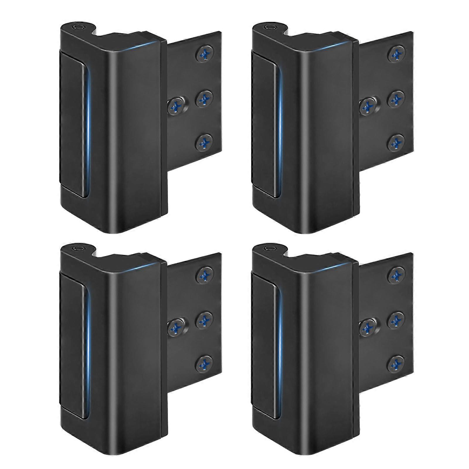4 Pack Home Security Door Lock Reinforcement, Childproof, Withstand 800 lbs for Inward Doors