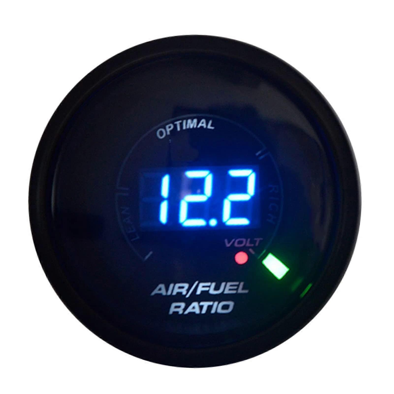 52mm Digital Air Fuel Ratio Gauge with Narrowband O2 Oxygen Sensor for 12V Cars - Air Fuel Color Display
