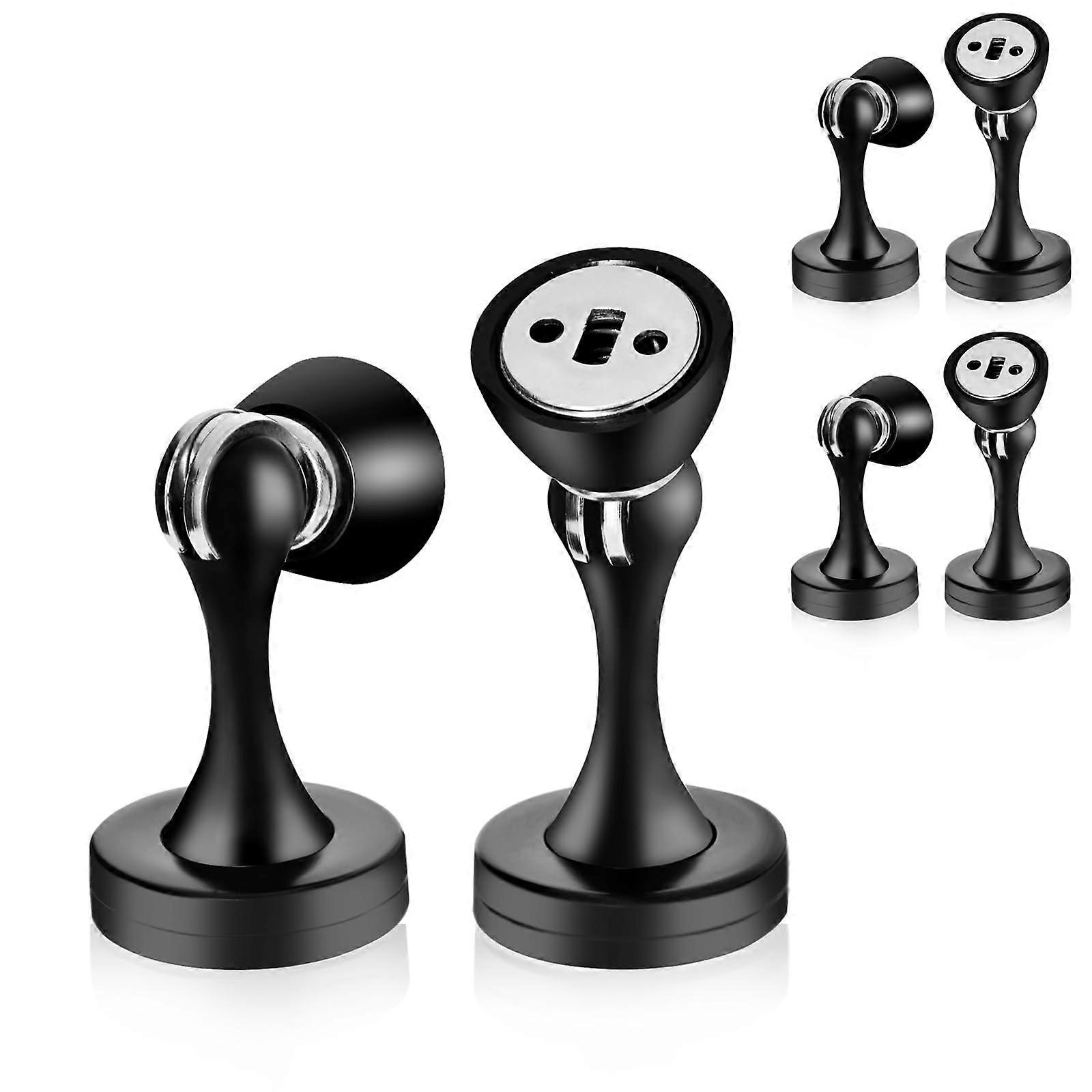 6er-Pack magnetischer Türstopper, magnetischer Türstopper Zinkgummispitze magnetischer Türverschluss-Türhalter, Türgriff und Wandschutz (schwarz)