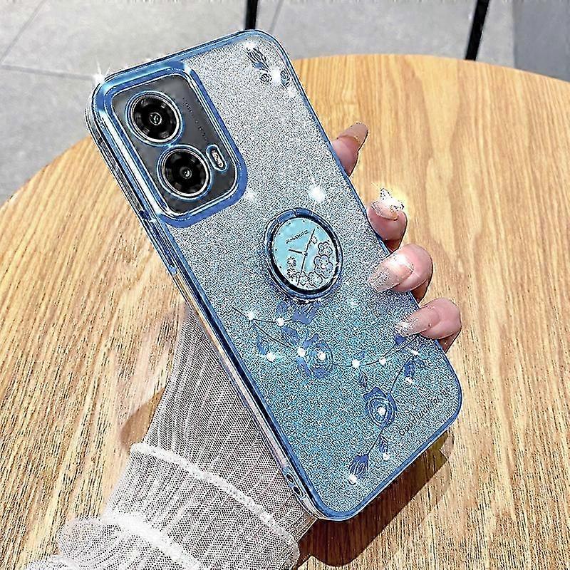 All-Inclusive Phone Case with Gradient Glitter and Immortal Flower Design