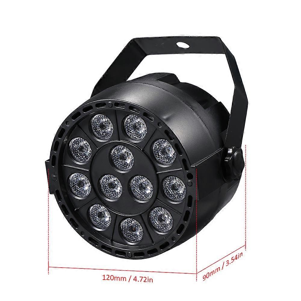 AC90-240V 12 LEDs Par Lights 8 Channel RGBW Color Mixing Stage Lighting with DMX Strobe & Sound Active Mode for Disco Party Christmas Wall Wash
