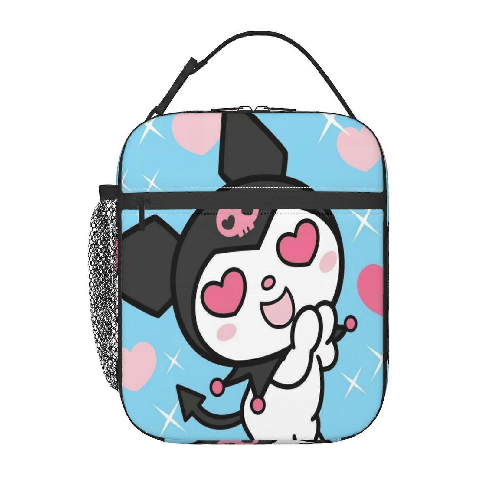 s282 Kuromi Lunch Bag Collapsible Silicone Model, Space-Saving When Empty, Stands Upright When Filled g282