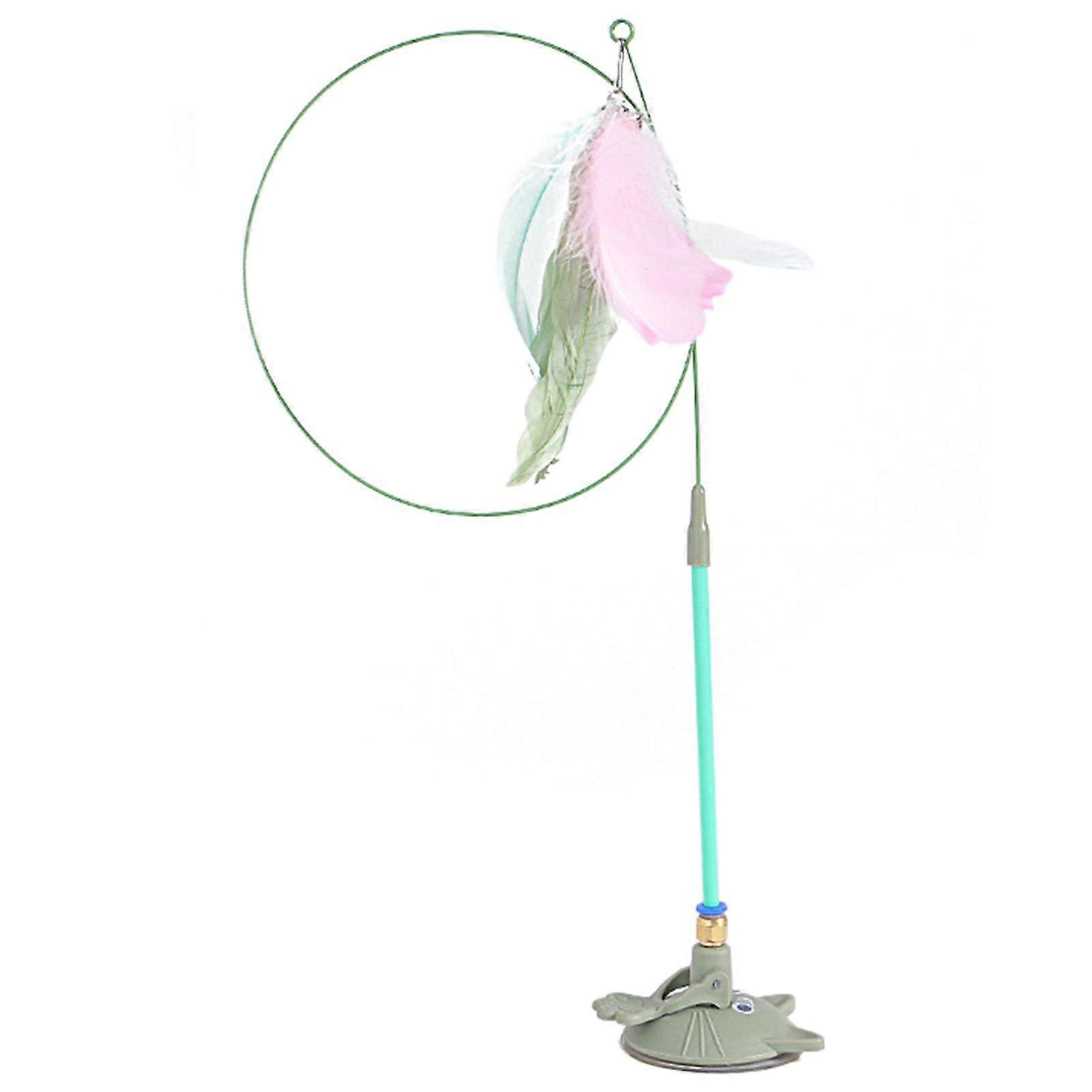 Cat Teaser Wand with Suction Cup Bite Resistant Cat Teaser Toy for Home