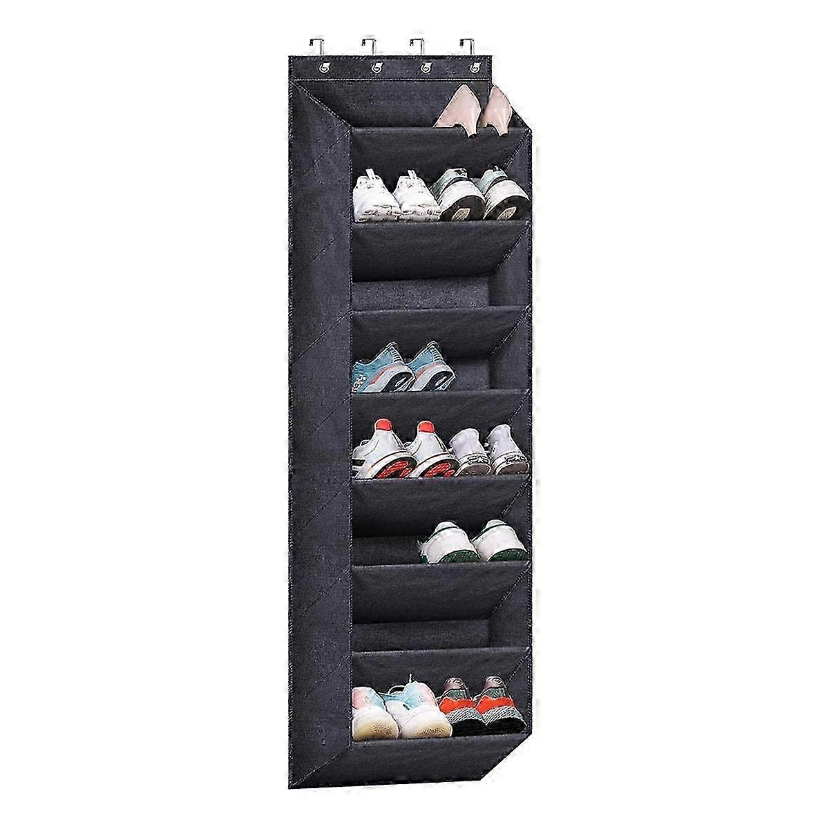 Over the Door Hanging Shoe Rack with Large Pockets, Space Saving Closet Storage Organizer for Entryway, Bedroom
