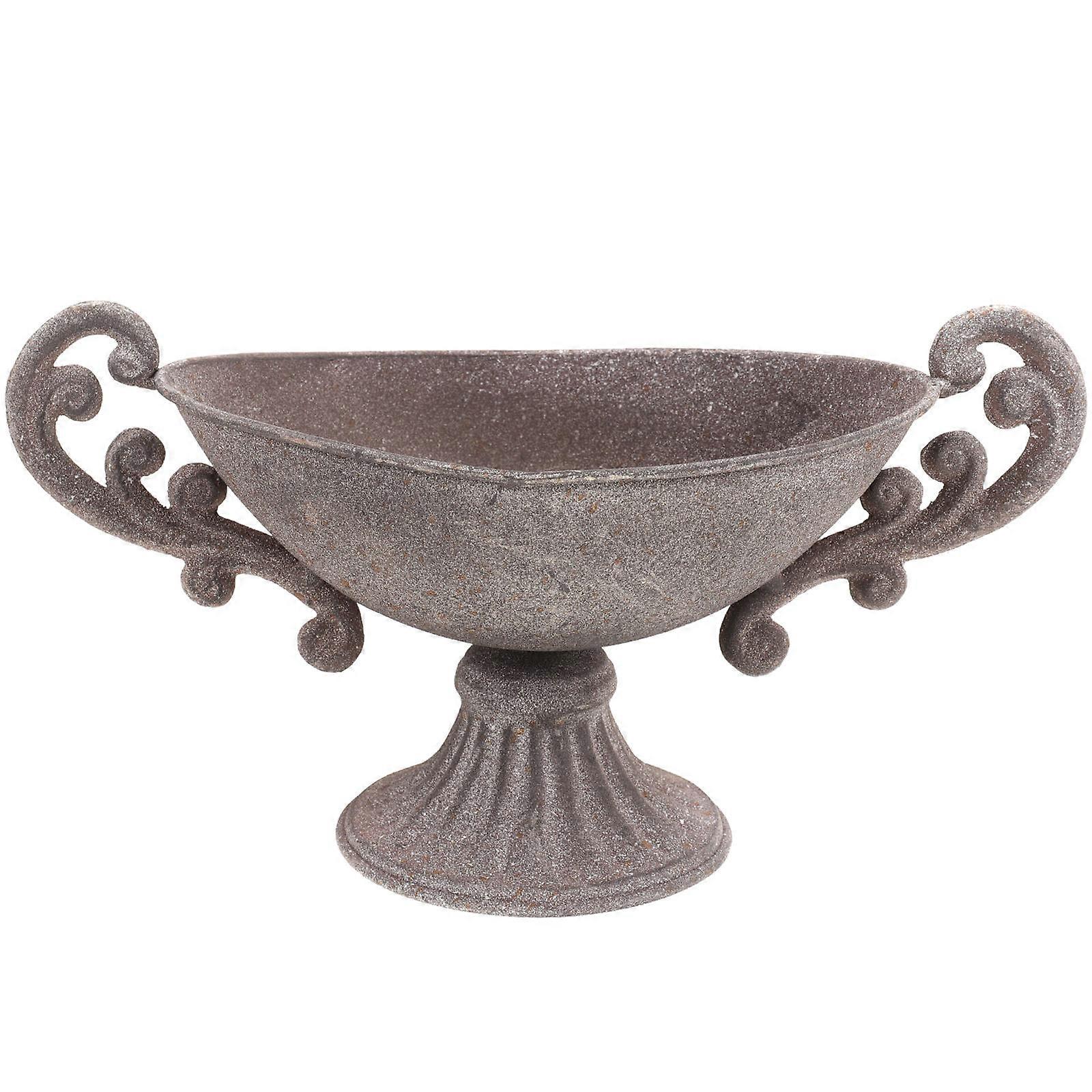 Rustic Vintage Double Ear Metal Flower Pot for Home, Suitable for Flower Arrangements, Succulents and DIY Projects