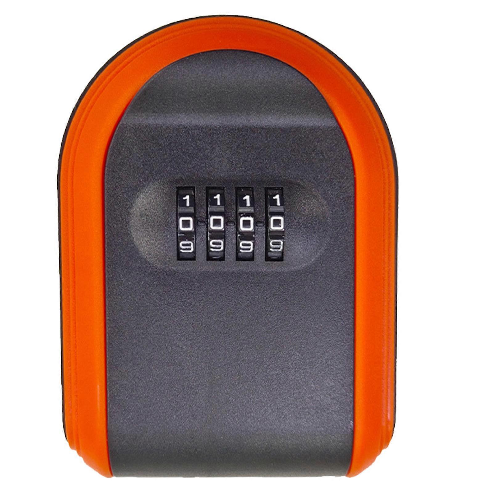 Portable Magnetic Key Box with Combination Lock Secure Key Hideaway Jewelry Storage Container for Indoor and Outdoor Use  Orange