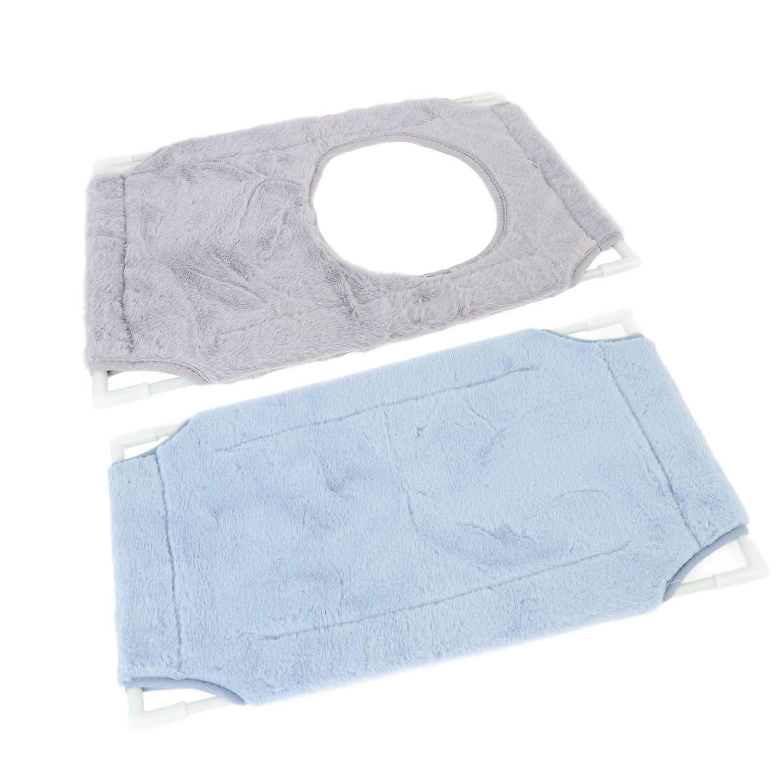 Cat Window Perch 2 Layers 360 Deg Full View 33lbs Weight Limit with 6pcs Strong Suction Cups Window Hammock Bed for Indoor Cats Double Layer Gray+Blu