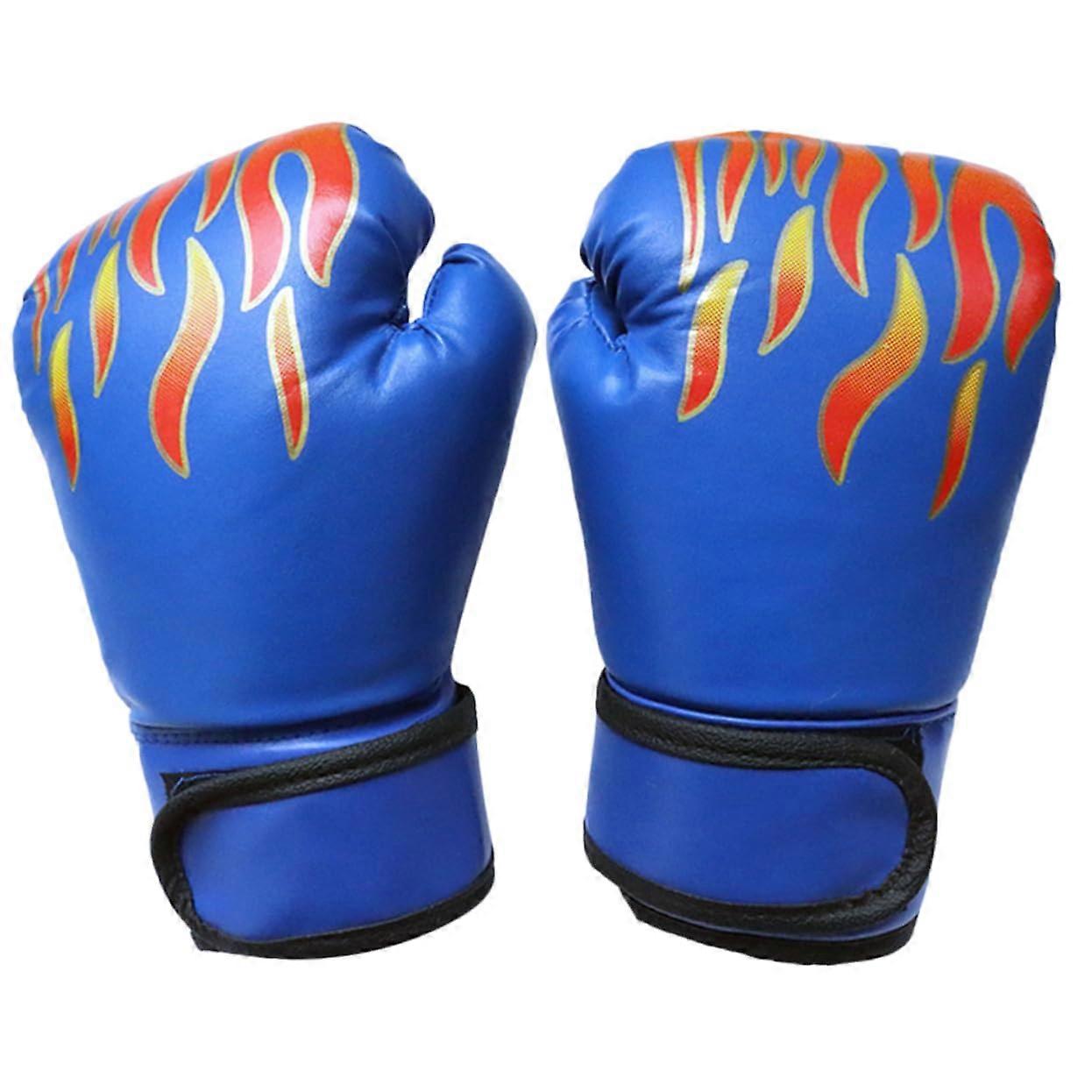 Thai Boxing Gloves PU Pair for Kickboxing and Sparring, Ergonomic Design with Adjustable Wrist Strap for Training