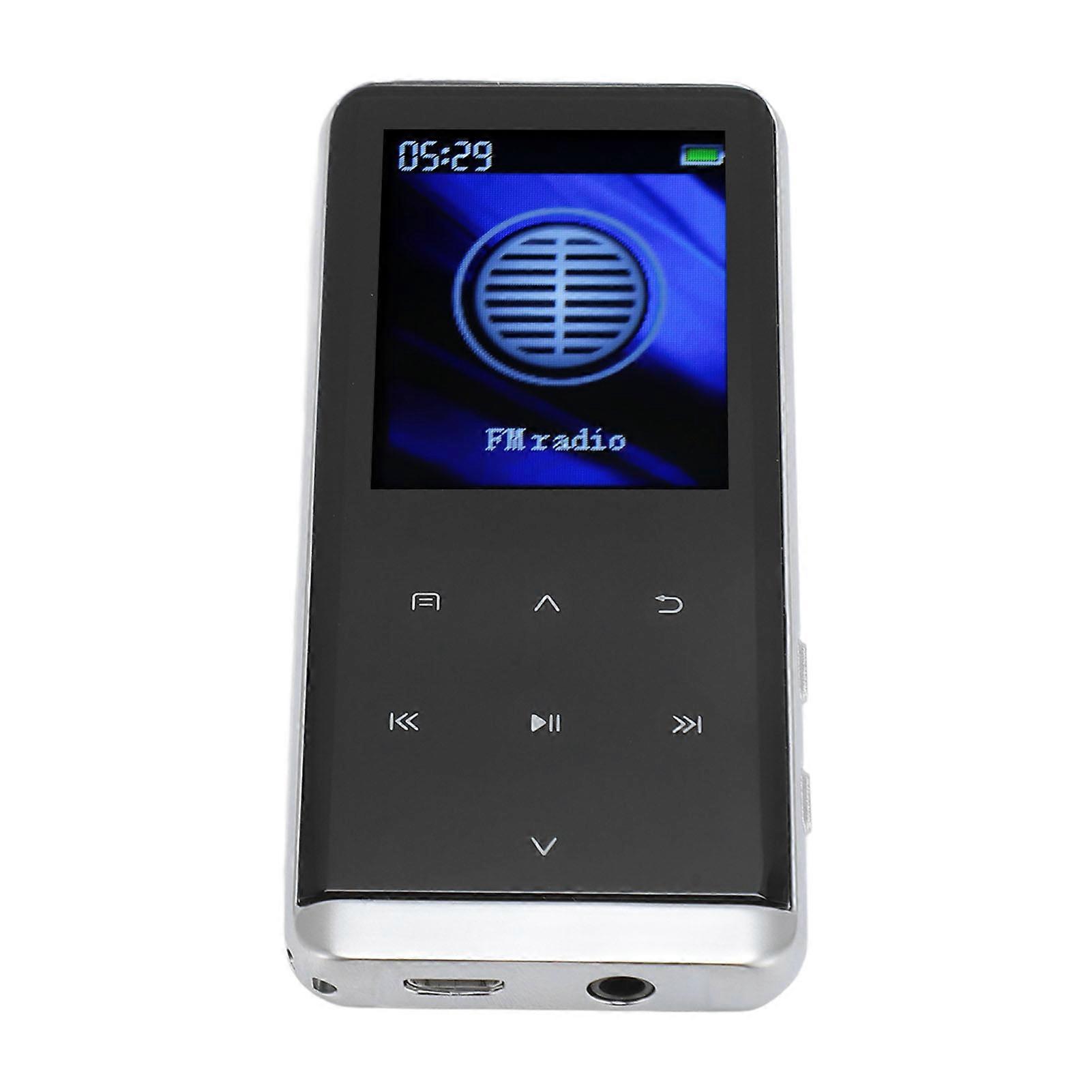 MP3 Player with Bluetooth 5.2 HD Noise Reduction Single Loop FM Radio Built in HD Speaker Voice Recorder Mini HiFi Music Player with Earphone for Spo