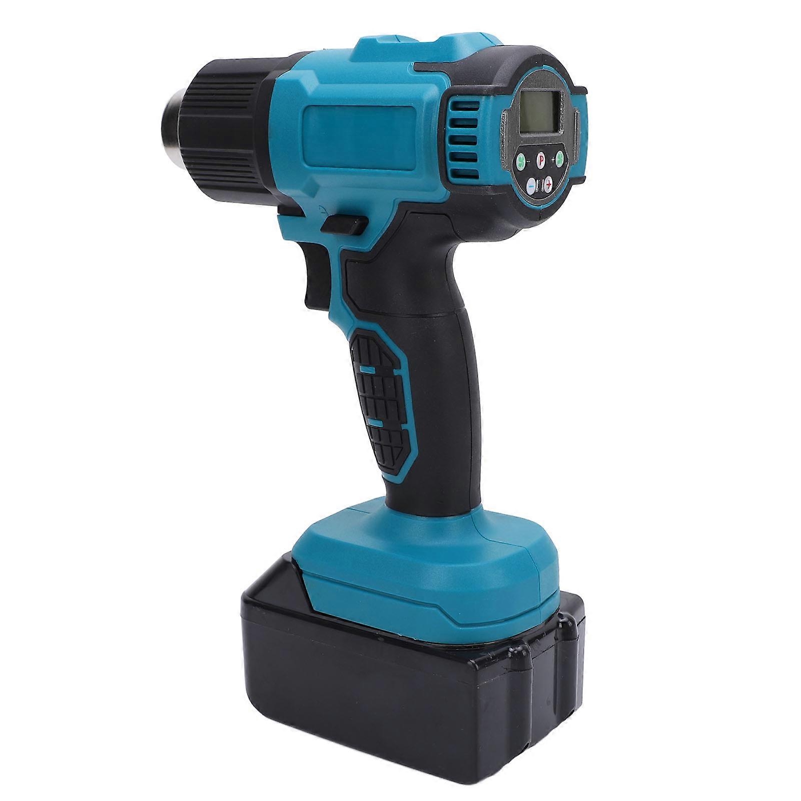 Cordless Heat Gun LCD Digital Display Portable Hot Air Gun 18V Battery Powered Variable Temperature Heating Gun Kit EU Plug 