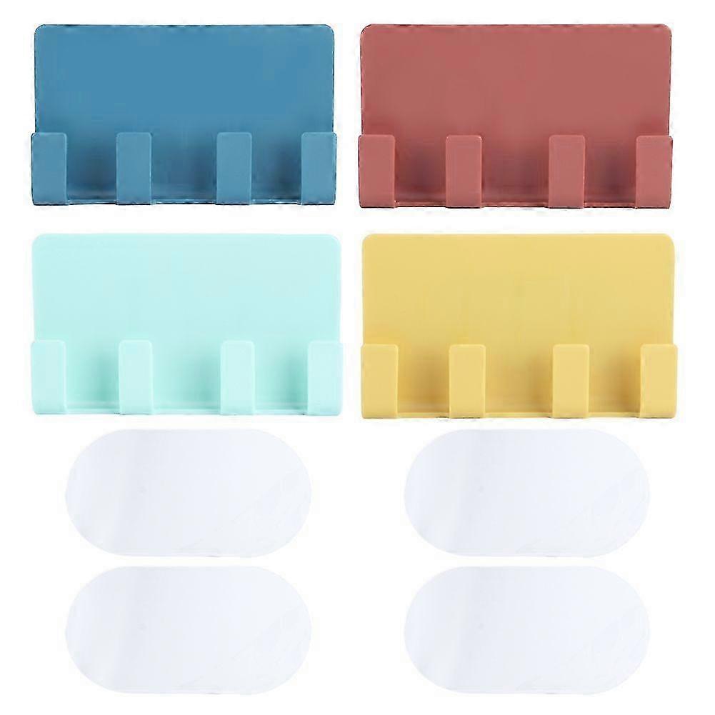 4Pcs Elegant 4 Hook Wall Mounted Mobile Phone Charging Rack Bracket Storage Organizer