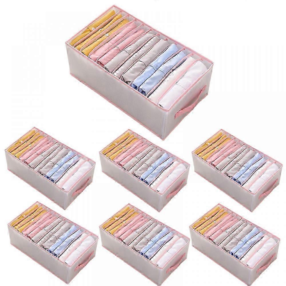 7ピースの折りたたみ式ファブリック収納ボックスセット、ジーンズ、セーター、Tシャツ、44 * 25 * 17cmの引き出しコンパートメントの整理に最適です