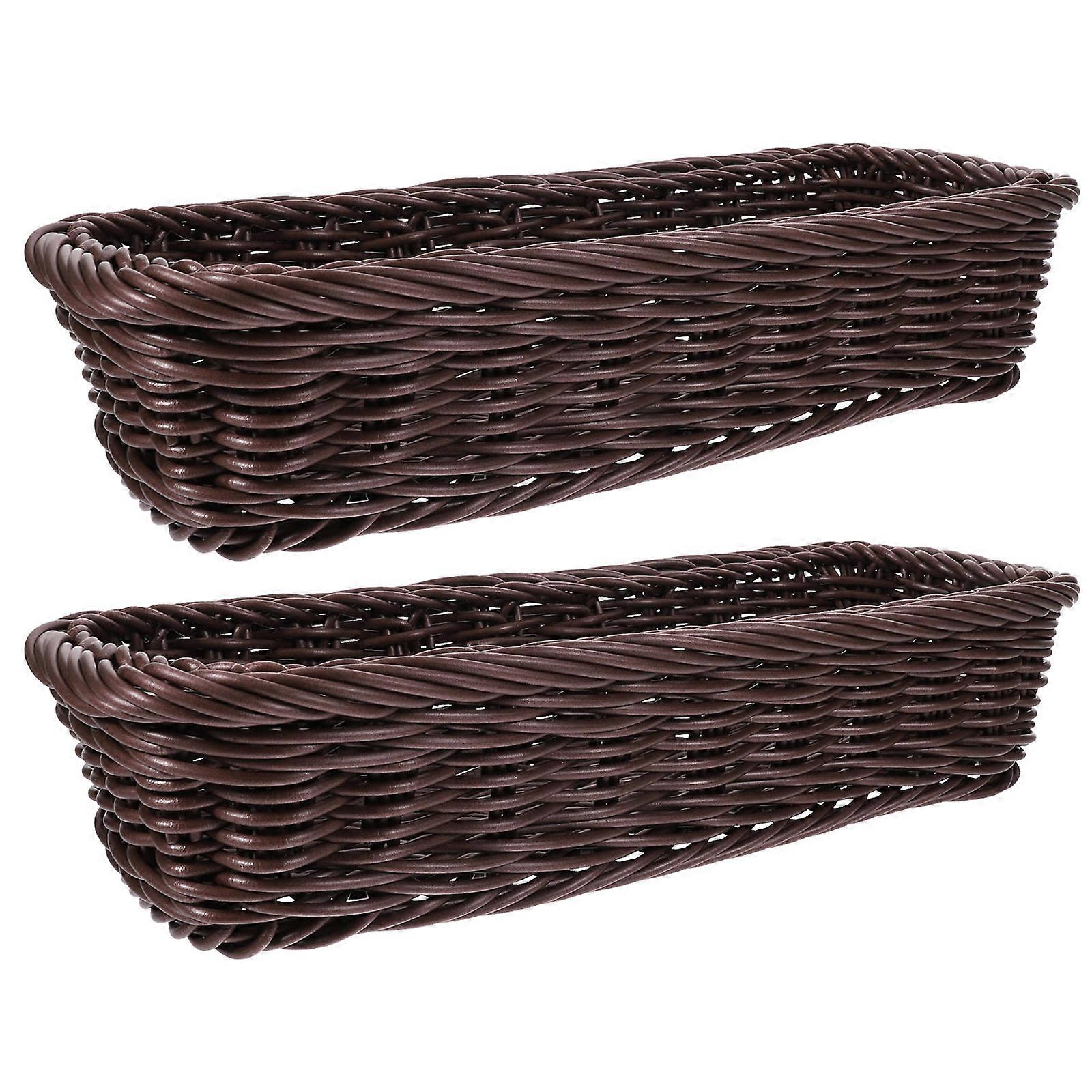 Here's a refined and professional product description for your **2pcs Woven Kitchen Basket Practical Cutlery Organizer for Dining Table Sundries