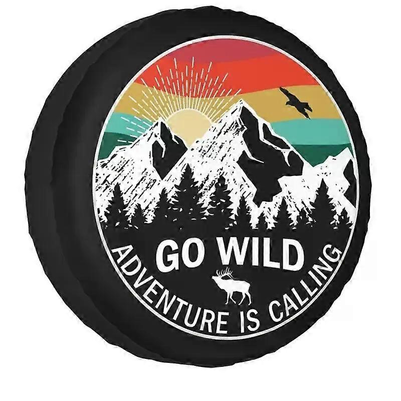 Go Wild Adventure Camping Spare Tire Cover, Dust-Proof Wheel Protectors, Fit Trailer RV SUV και πολλά οχήματα 14 15 16 17 ιντσών