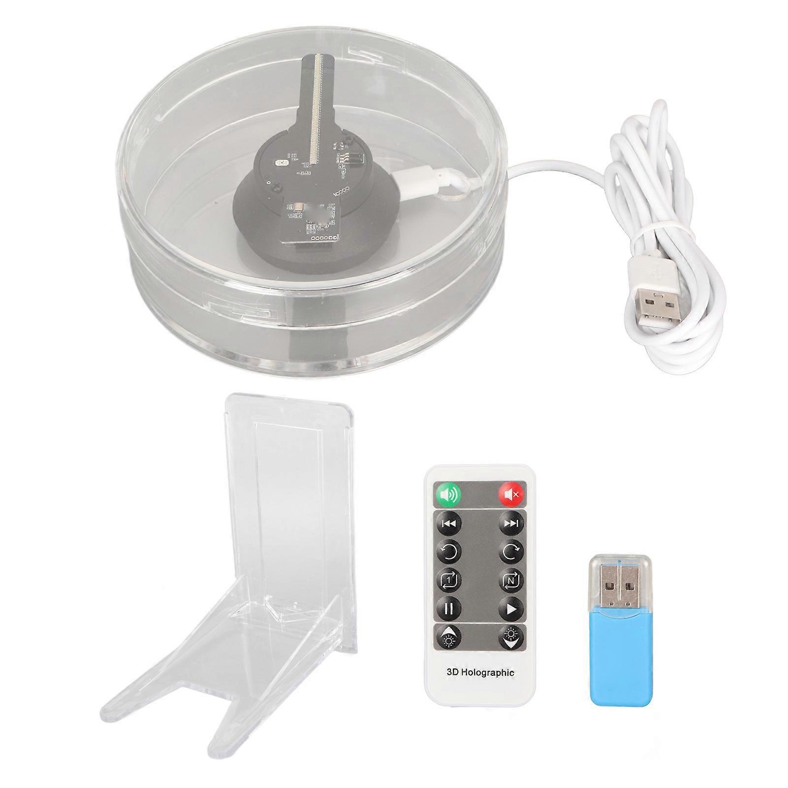 3D Hologram Fan 48 LED WiFi APP Remote Control with Built-in Speaker, Holographic Advertising Display Compatible with Memory Card for Windows