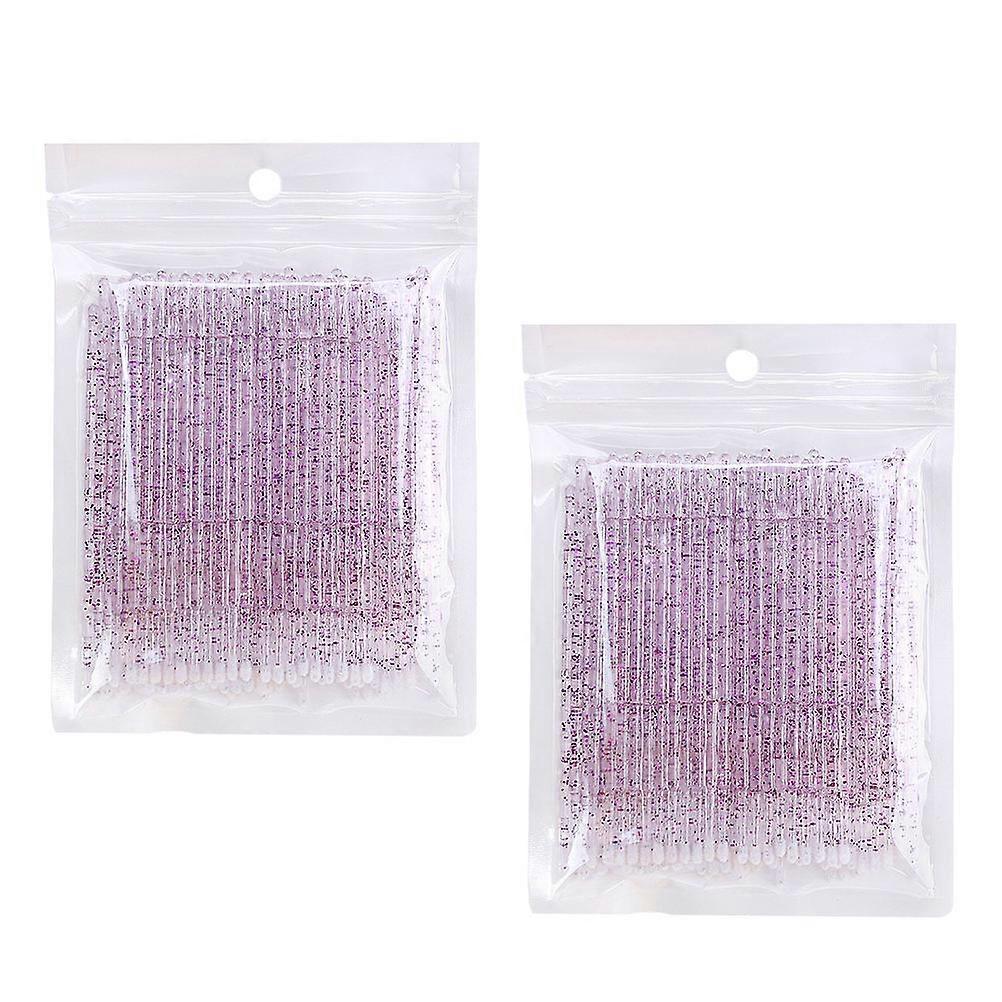 Cleaning Tools For Eyelashes Eyelash Brushes Daily Use Purple 9.70X0.50X0.50cm Eyebrow Cleaning 200Set