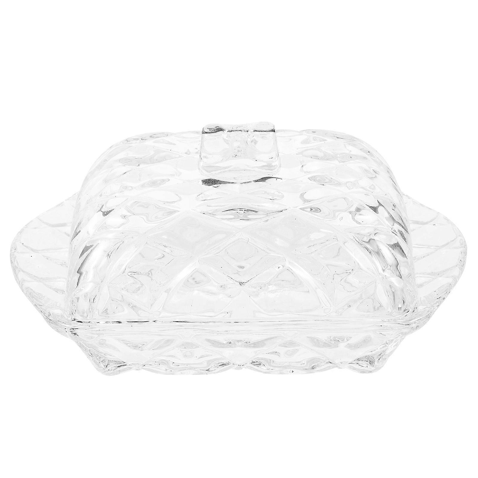 Glass Dessert Plates Fruit Plates Elegant Design For Restaurant Use Transparent 1Pcs