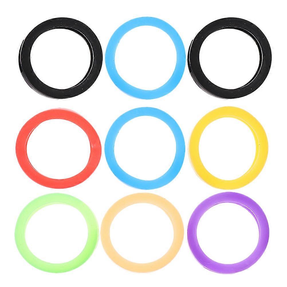 Key Covers Caps Silicone Key Identification for House Keys Coding Rings Flexible Assorted Color 9Pcs