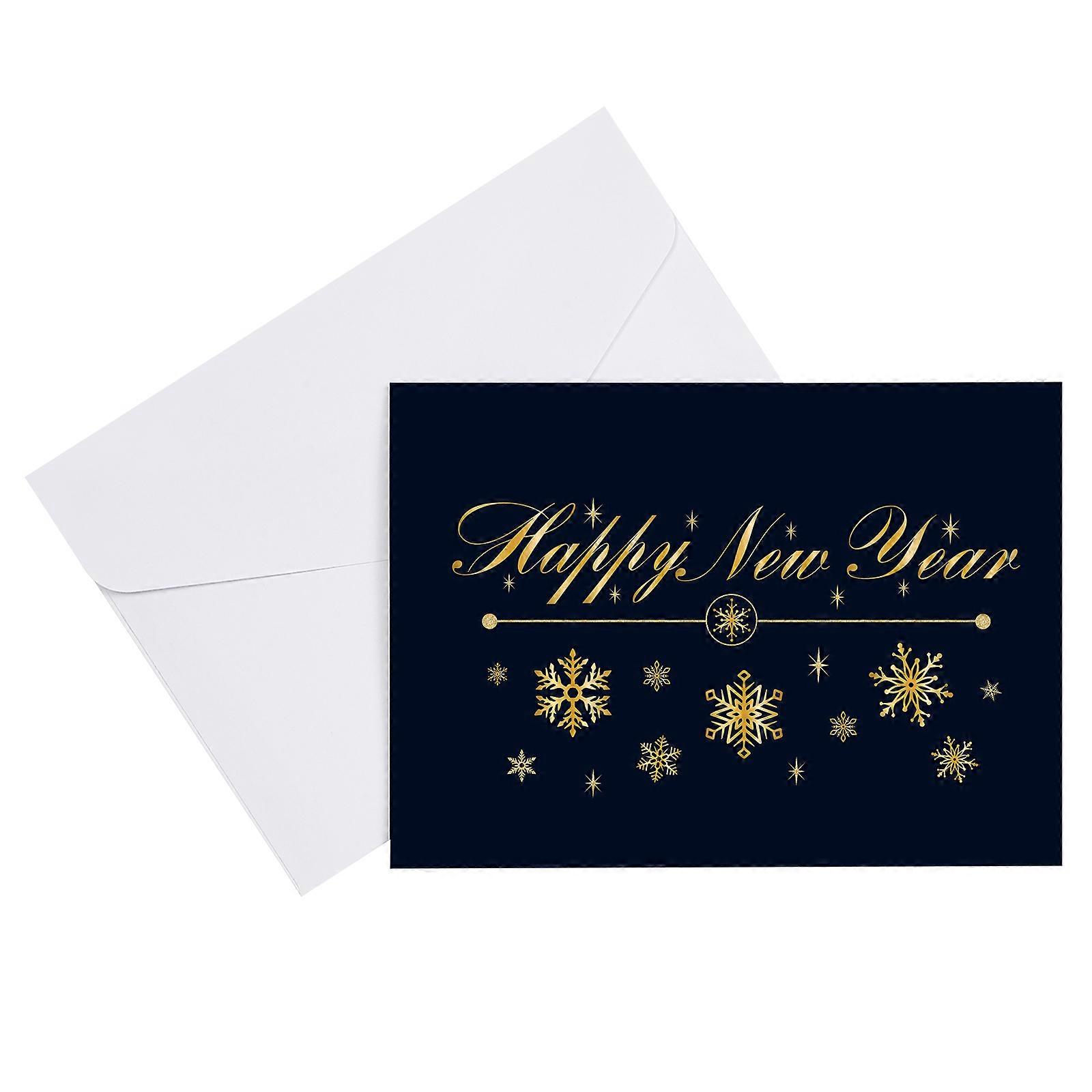 Festival Blessing Cards STOBOK New Year Cards Handwritten Messages Blank Inside For New Year Parties Rectangular Shape 30Pack