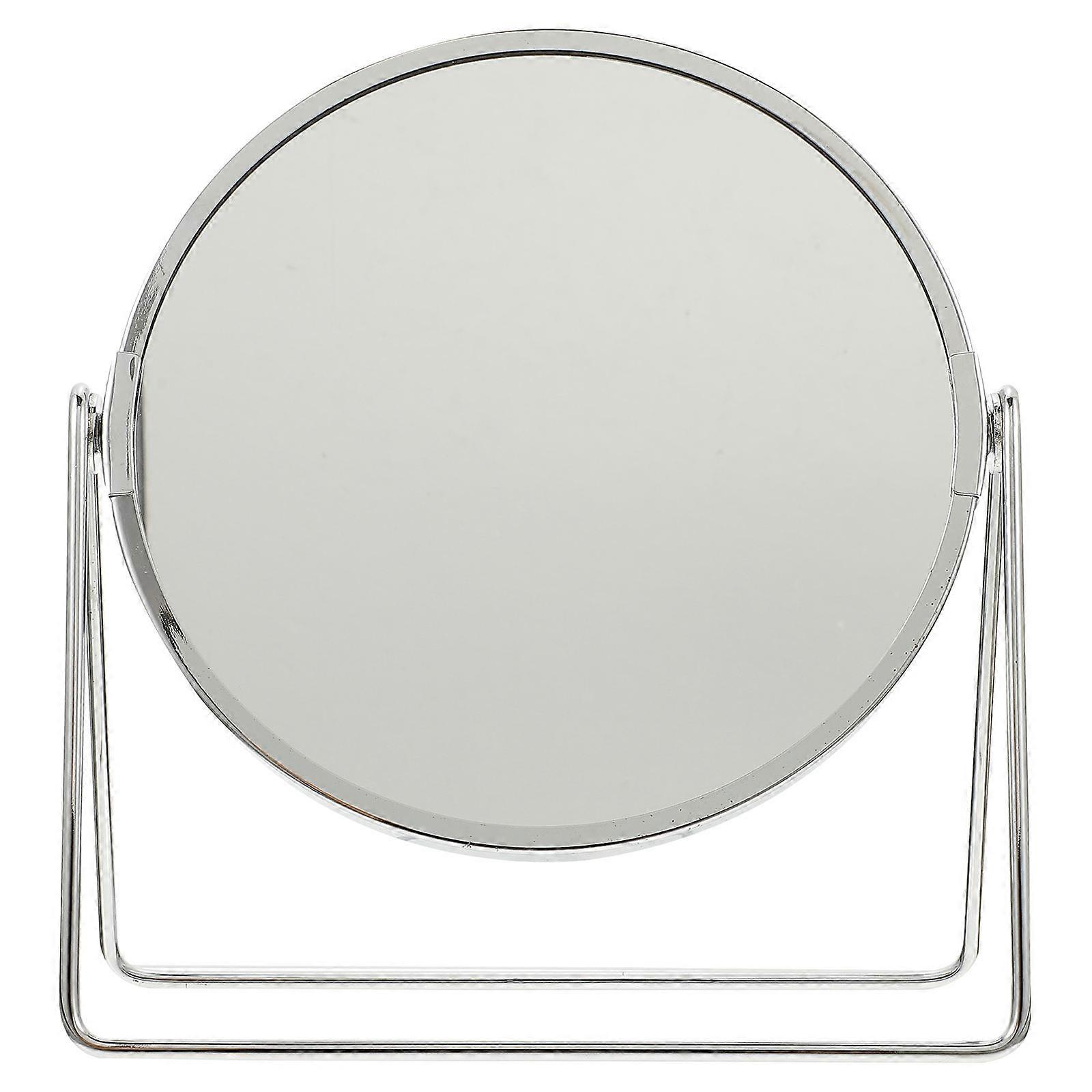 Stable Metal Desktop Makeup Mirror with Magnification, Double Sided for Shaving, Dressing, and Makeup Application