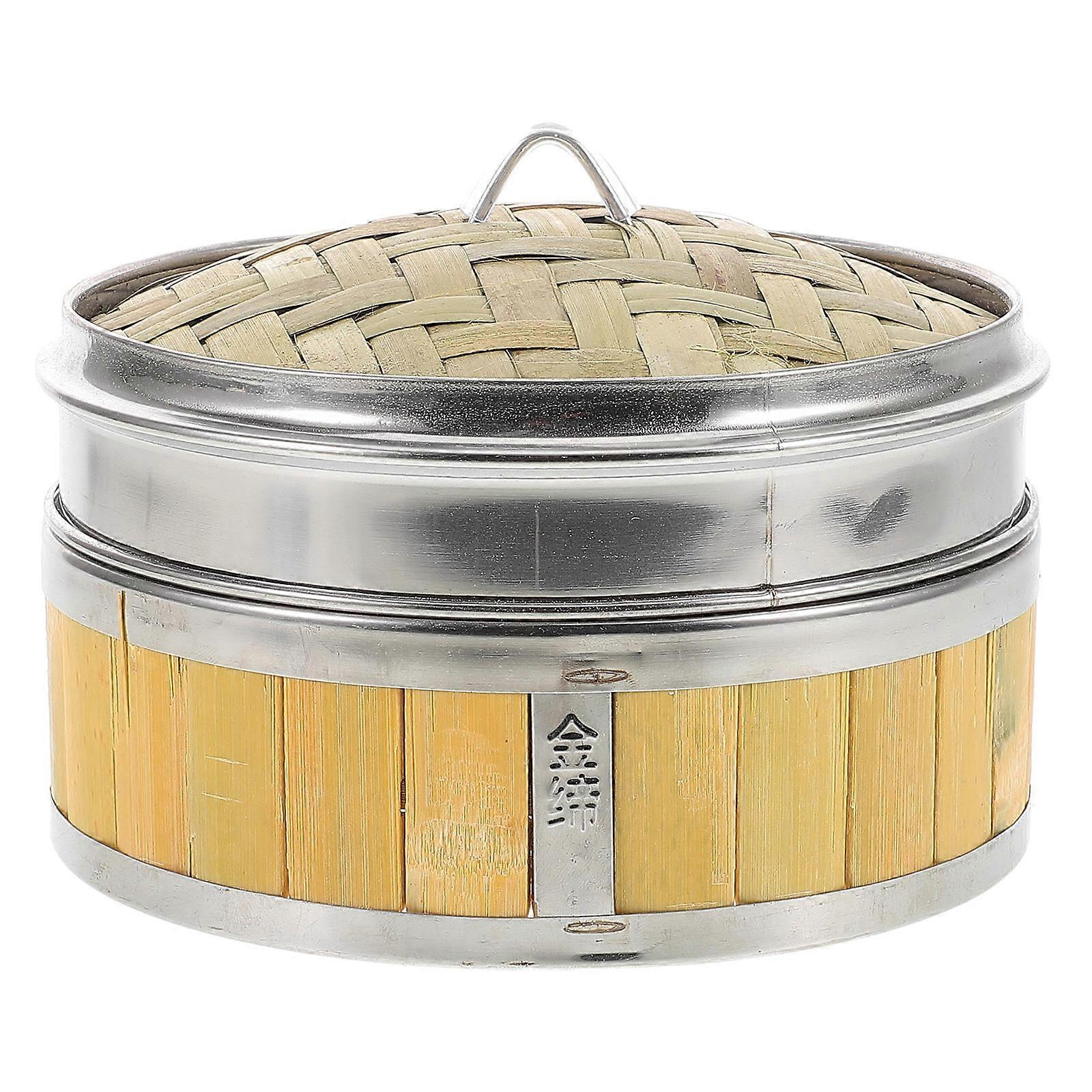Steamer Basket For Cooking Dumplings Vegetables Asian Bao Bun Dim Sum Uniform Ventilation Wooden Material Beige Color 18cm 2Set