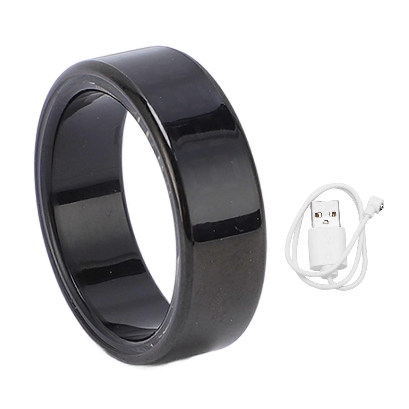 Smart Ring with App Display Screen, Multiple Sports Modes, IP68 Waterproof, Stainless Steel, 18mAh, for Cycling, Running, Black 10