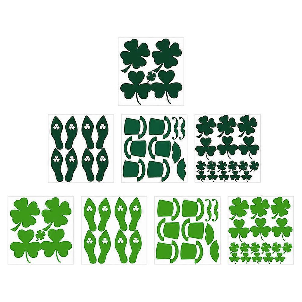 St. Patrick's Day Wall Sticker PVC Green for Decor Practical and Safe to Use 1 Set