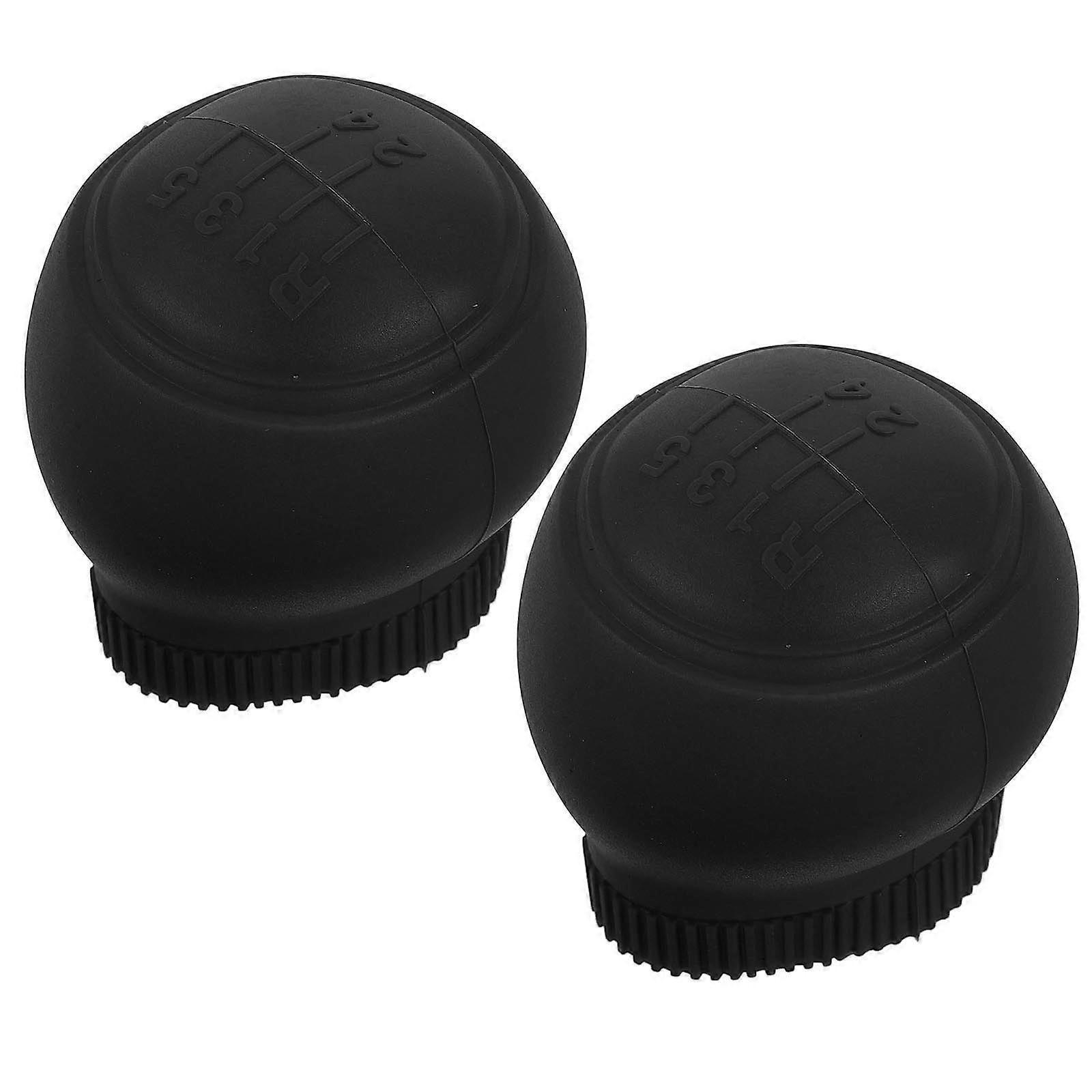 Manual Gear Shift Knob Cover Universal Knob Cover Anti-Slip Silicone Black 2Pack