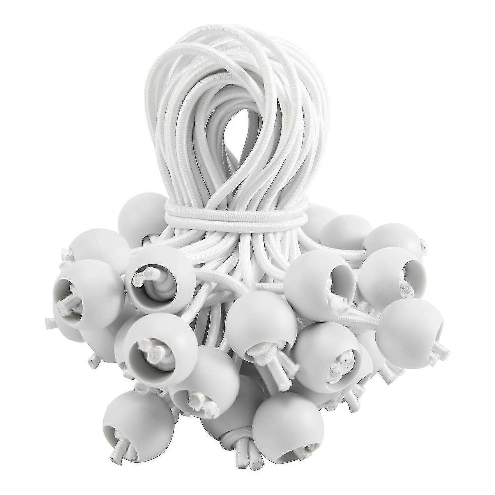 50 Pcs Bungee Cord with Balls Elastic Ties for Marquees Tents Banners Flag Poles Toggles