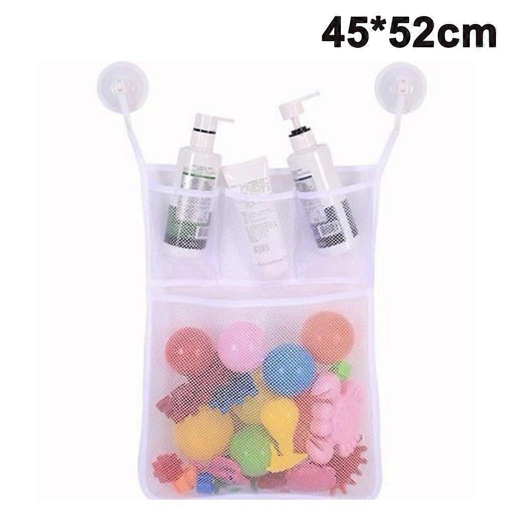 Bathtub Toy Storage Net, 6 Transparent Hooks, Machine Washable, Prevents Mold