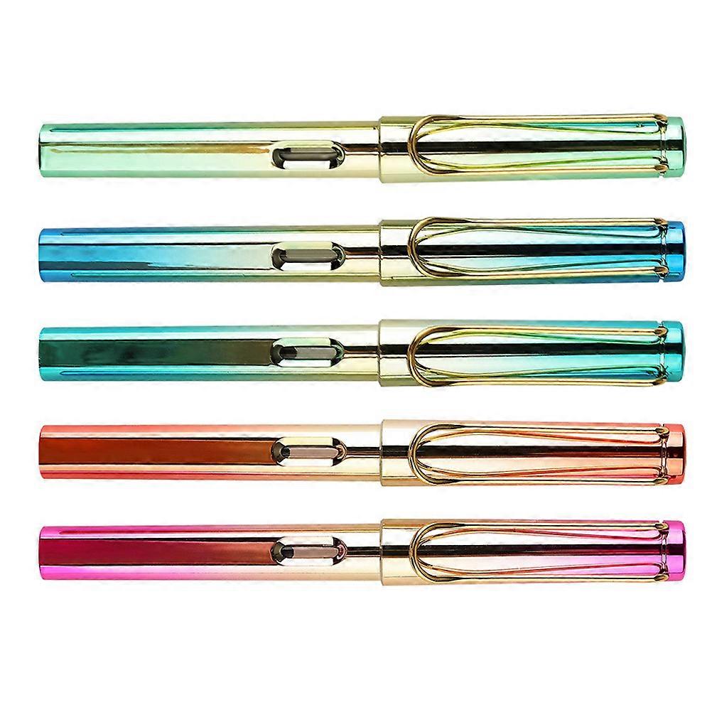 Fountain Pens For Kids Portable Refillable Writing Tool Students 5Pcs