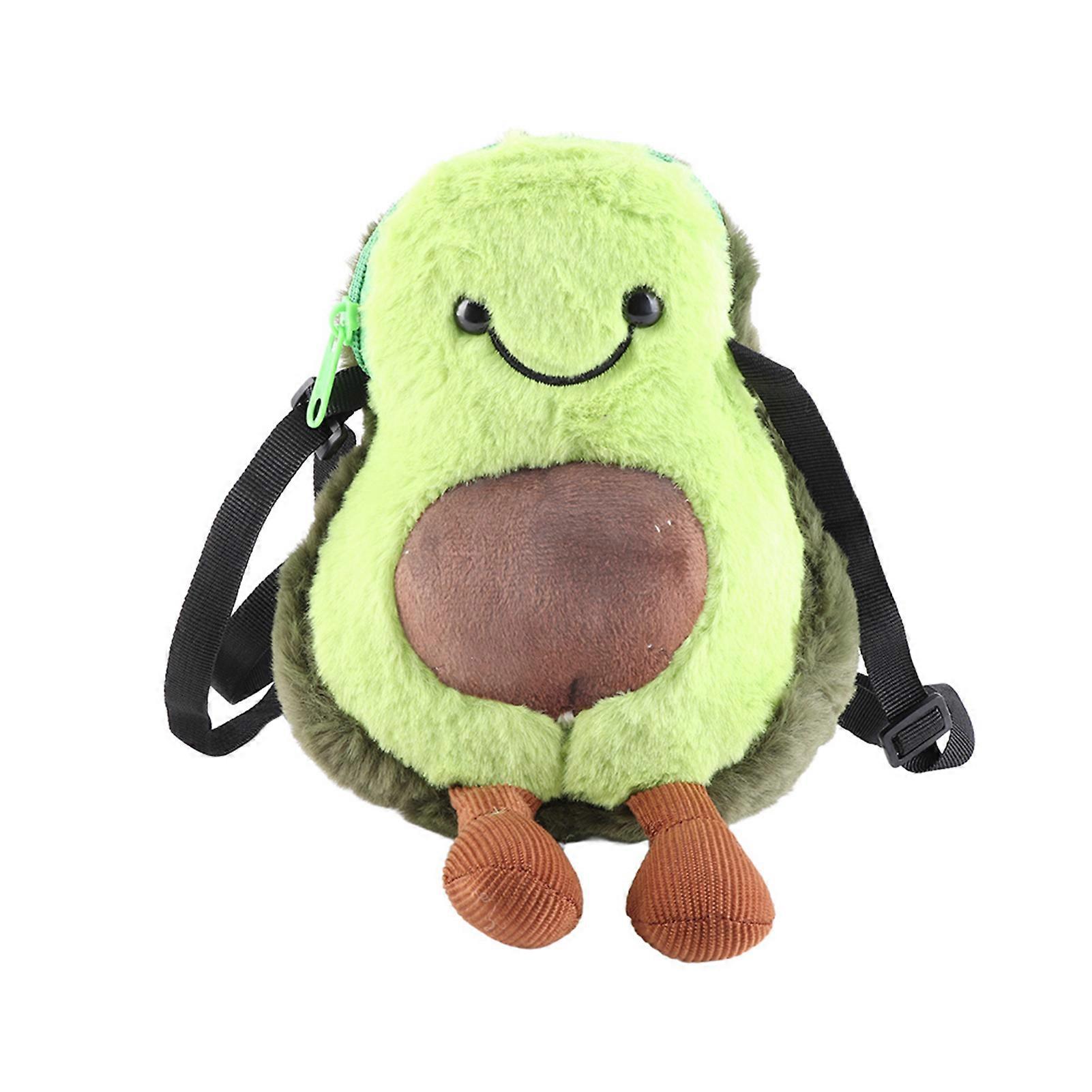 Soft Plush Avocado Shoulder Bag Cartoon Plush Crossbody Bag