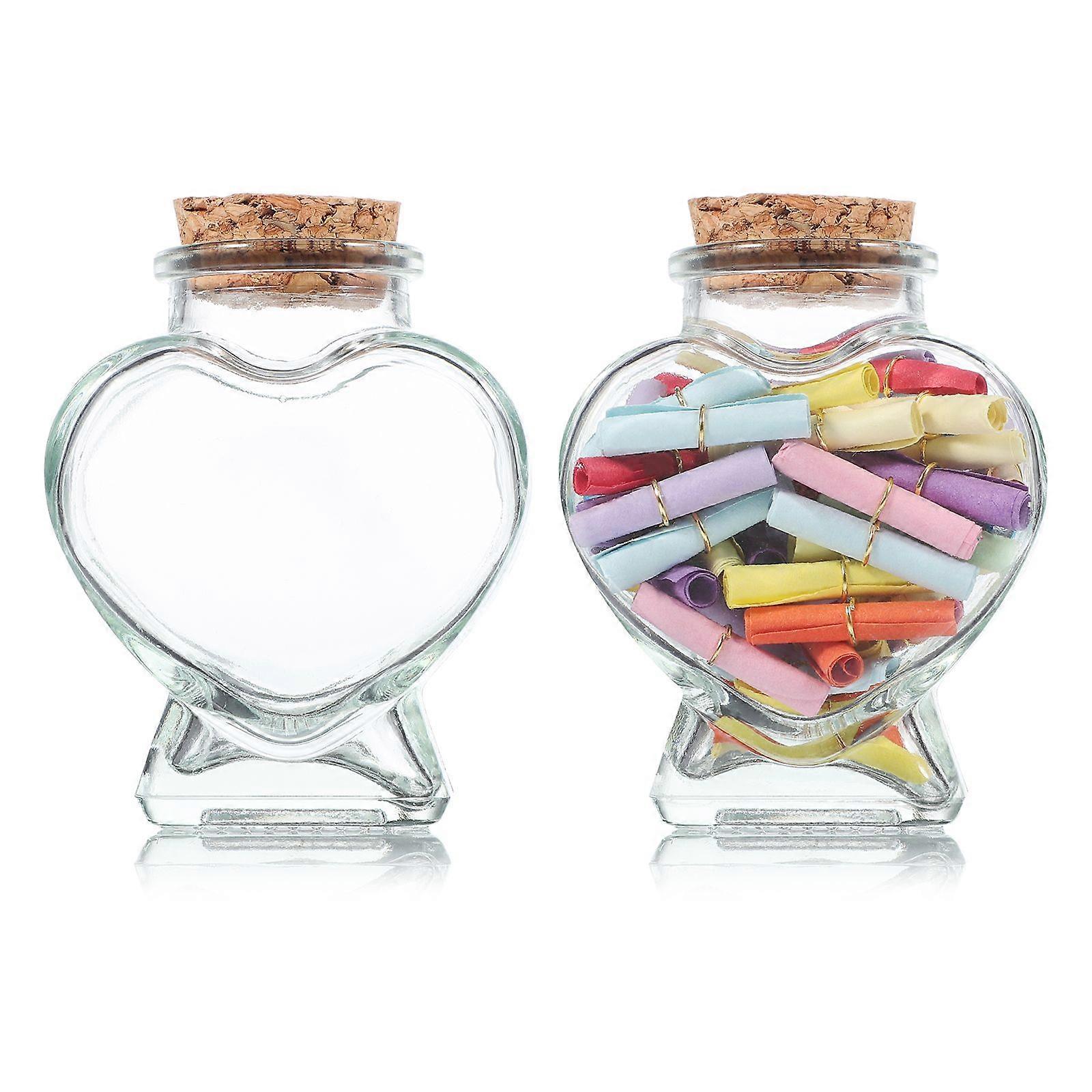2pcs Glass Jars 50ml Wishing Bottles Multipurpose Glass Bottles with Corks