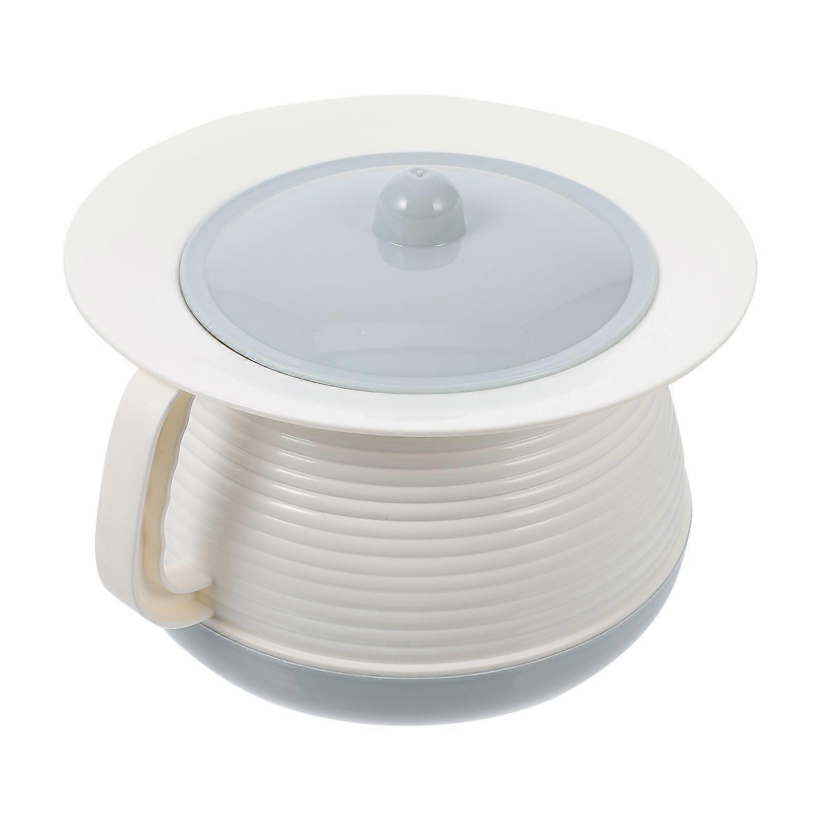 1pc Plastic Elder Chamber Pot Household Spittoon Simple Spittoon with Lid Handle