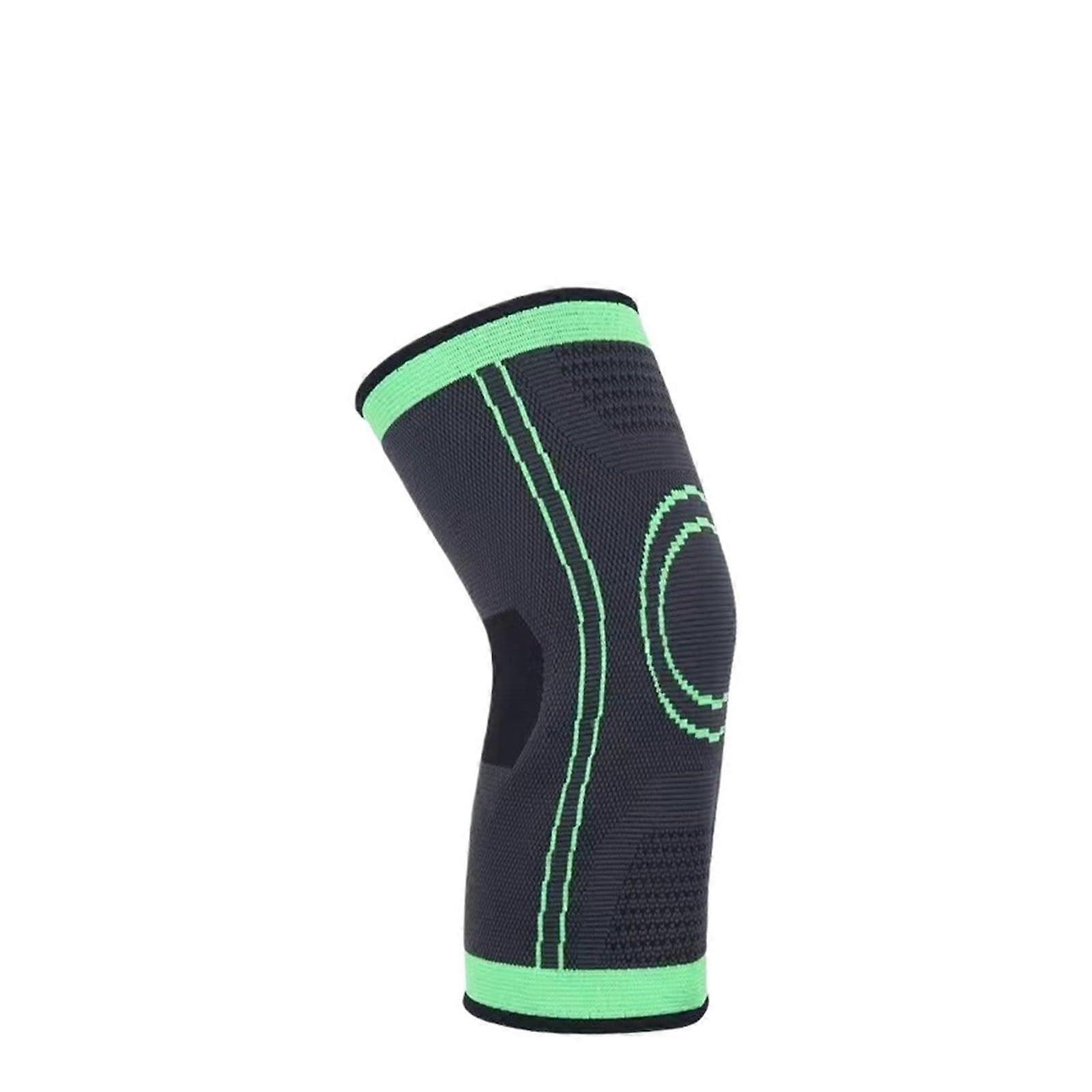 Sport Knee Pads 1 Pair Green No Strap Size S for Meniscus and Ligament Support Joint Safety Fitness