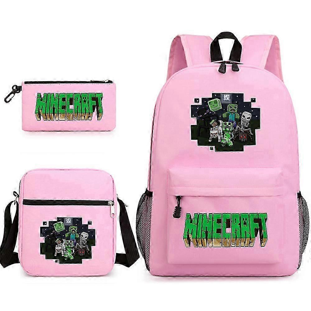 Minecraft School Bag Backpack Pencil Case Shoulder Bag Three-piece Set _13