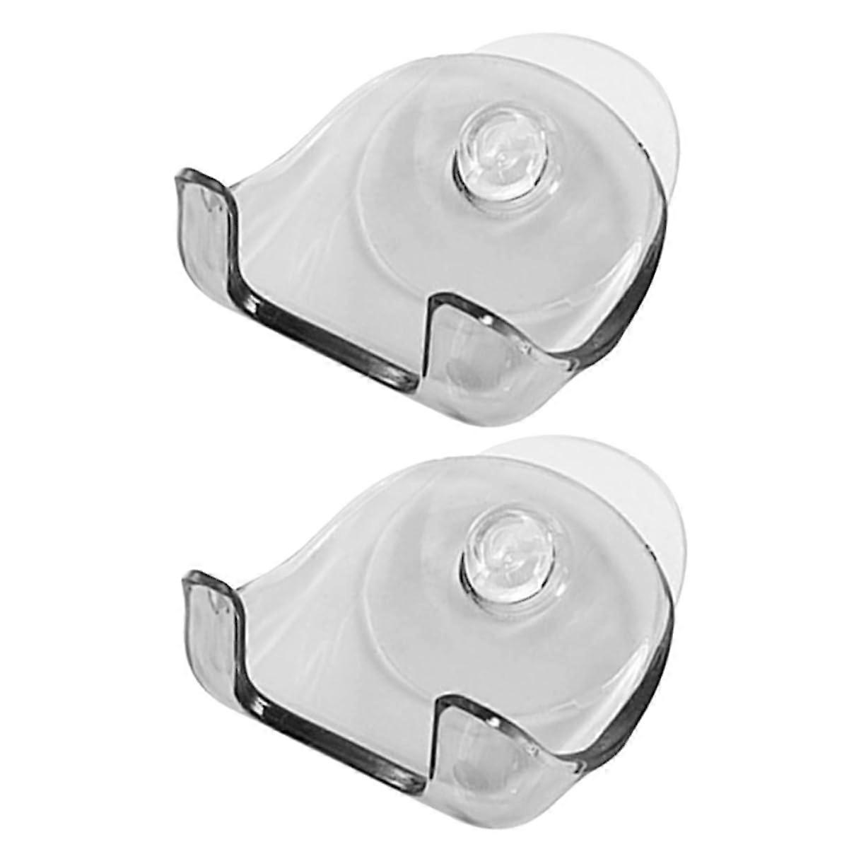 2 razor holder with suction cup wall mount, no drilling required, spacesaving for bathrooms and RVs, durable and for travel and camping.