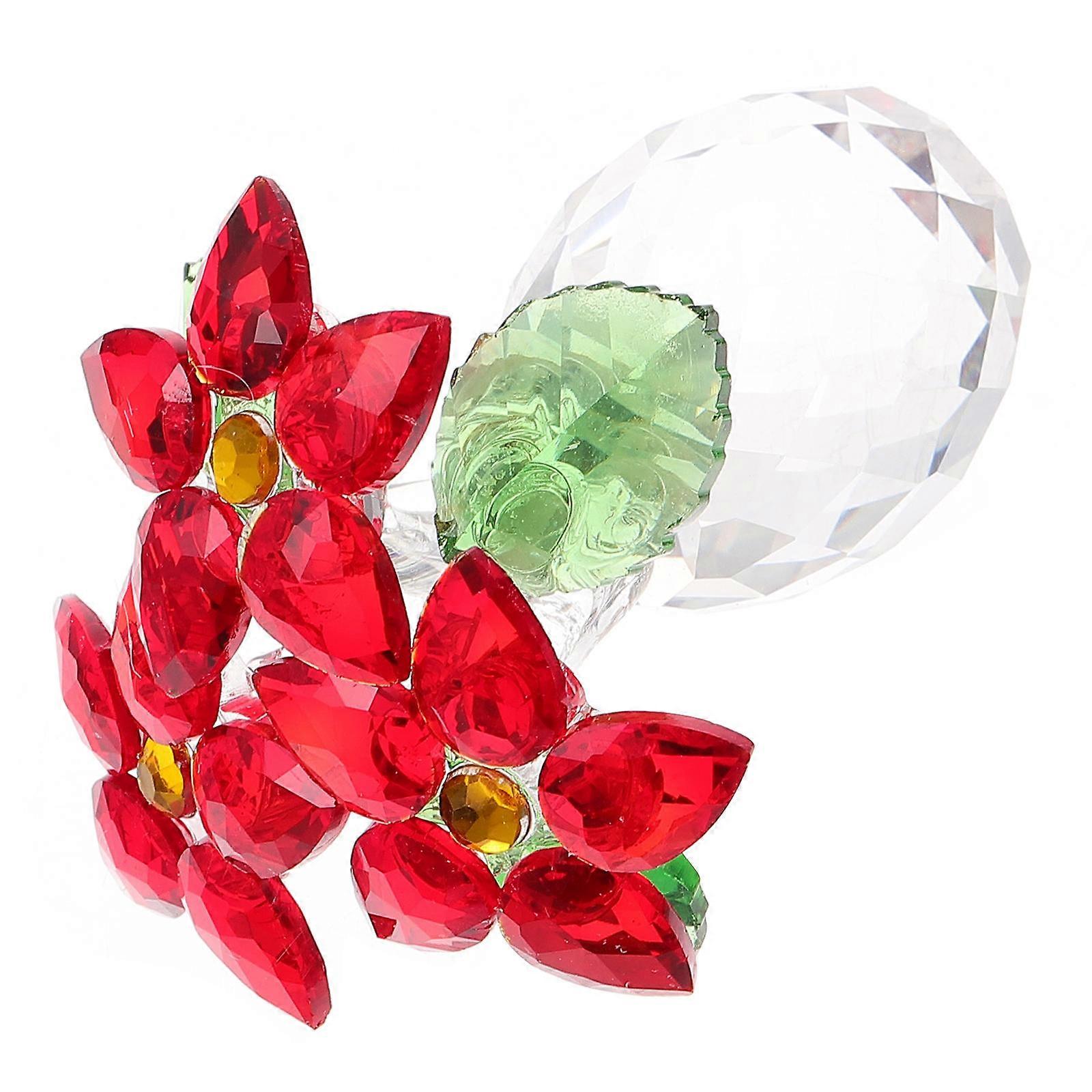 Tabletop Decor Crystal Vase Decor Outdoor Scene Red 1Pcs