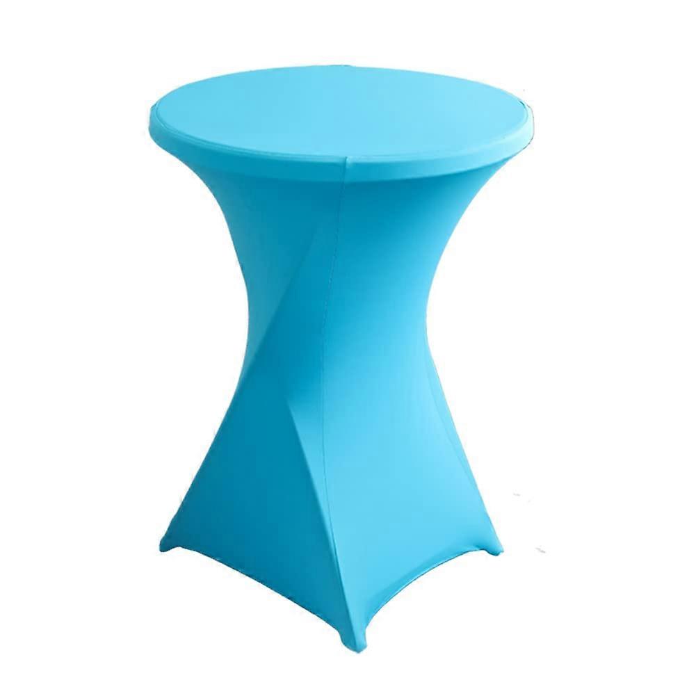 Stretch Bar Table Covers Set of 1, Spandex Blue Lake Tablecloth for Round Bistro Cocktail Tables Ø 80-85 cm
