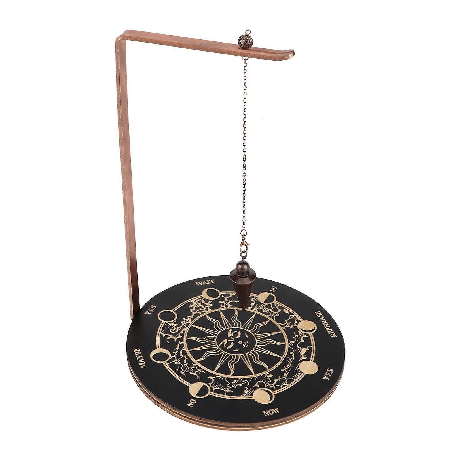 Crystal Pendulum Holder Wooden Stand for Stones and Crystals Display Witch Ornament Stand for Meditation, Divination, Energy Healing