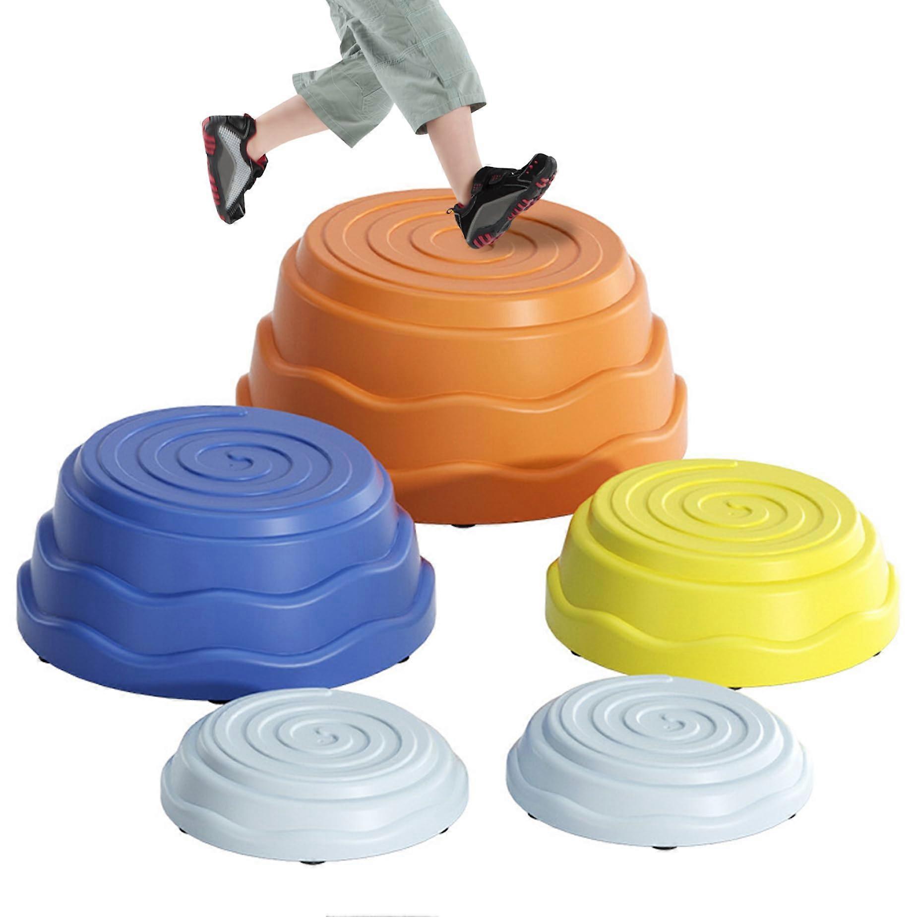 Stepping Stones Kids Balance Beam Game Set - 5 Non-Slip Stackable Rainbow Jump Stones for Toddler Coordination and Balance