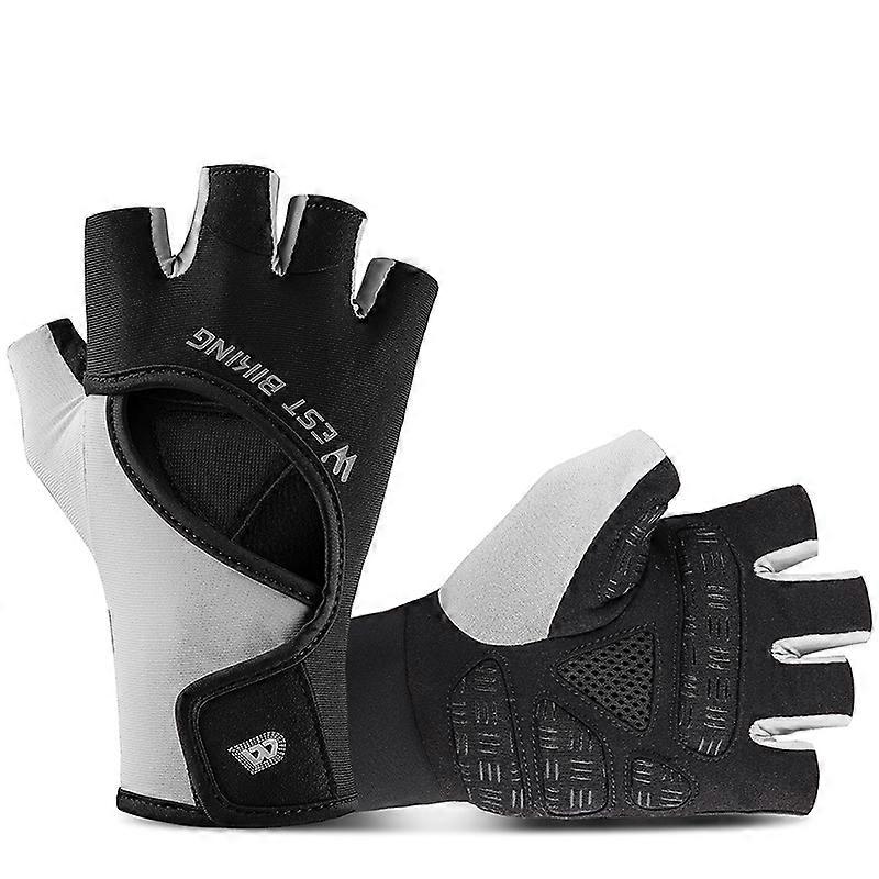 WEST Biking YP0211217 ركوب الدراجات تنفس سيليكون قفازات النخيل تدريب اللياقة البدنية قفازات رياضية حارس المعصم ، الحجم: م