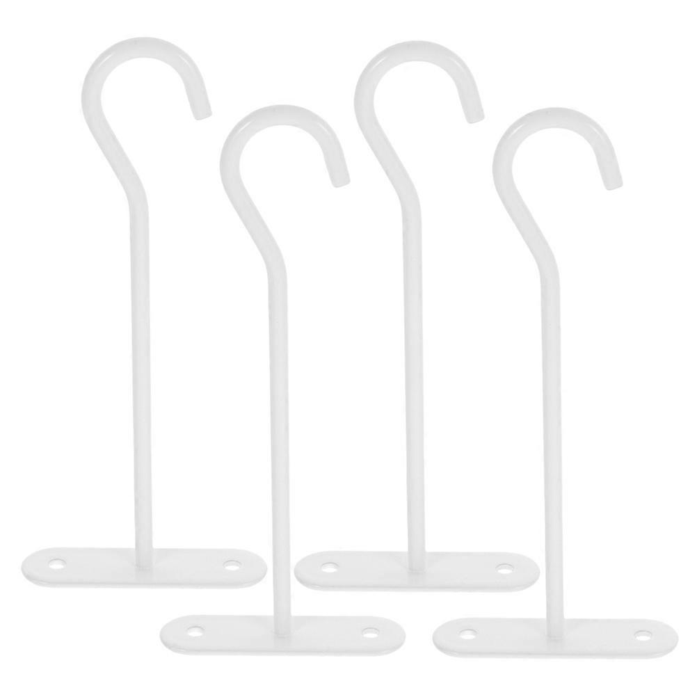Garden Hooks Flower Pot Hook Balcony 6 Inches White Iron Hanging Decorations 4Pcs