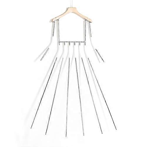 Adjustable display mannequin hangers with metal frame and shoulder ridges for boutique clothing display and photography, 6 poles